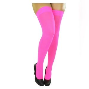 Neon Pink Thigh High Tights